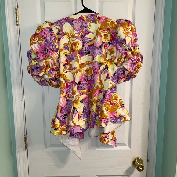 Saks Fifth Avenue Vintage Ruffle Wrap Top (8) - Picture 8 of 10